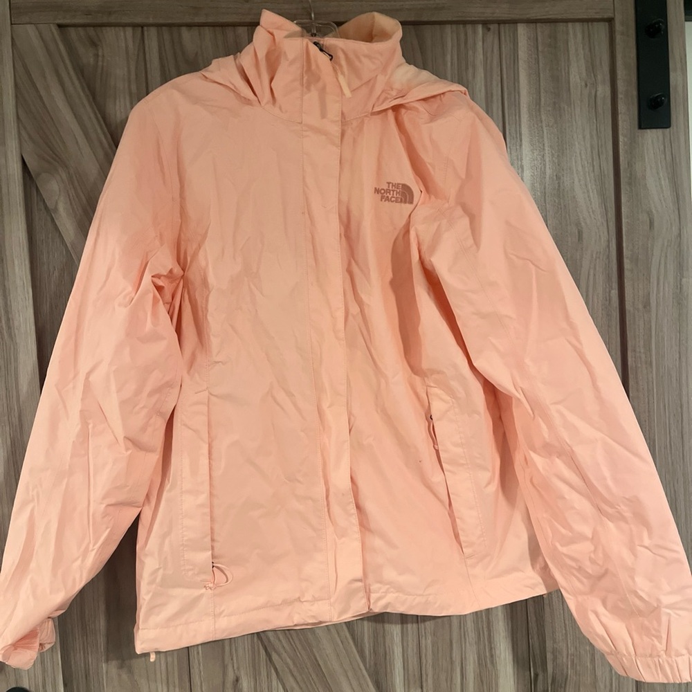 The North Face Womens Hooded Dryvent Jacket Sz Large Pink Lightweight